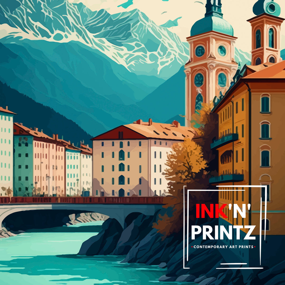 Innsbruck Austria Travel Poster Innsbruck