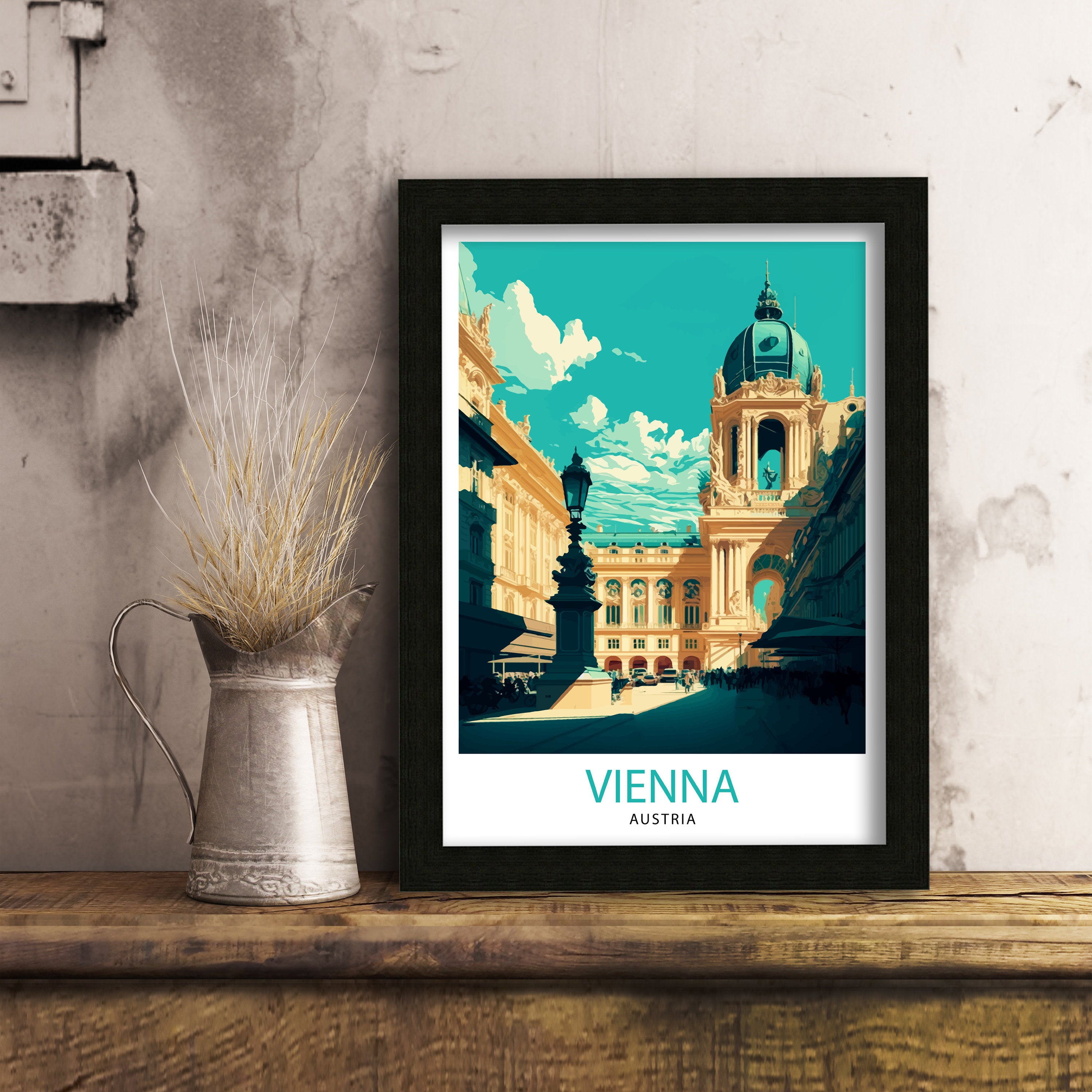 Vienna Austria Travel Poster Print, City Architecture Wall Art
