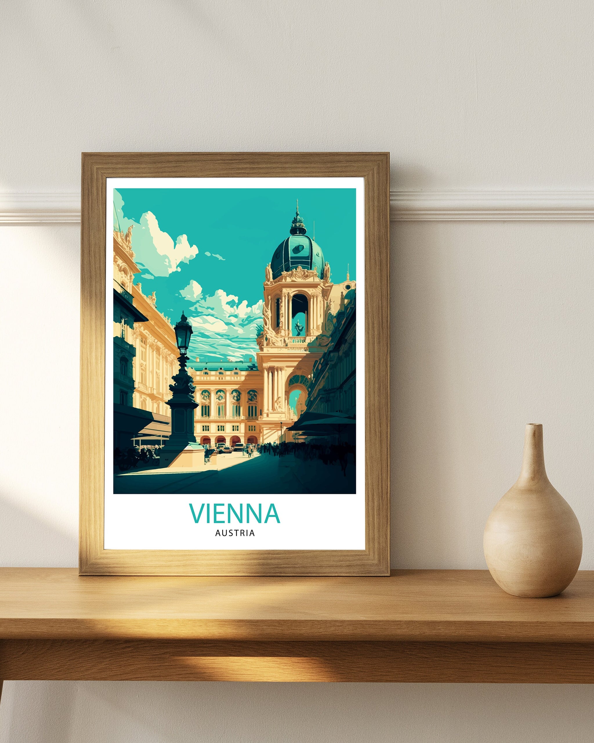 Vienna Austria Travel Poster Print, City Architecture Wall Art