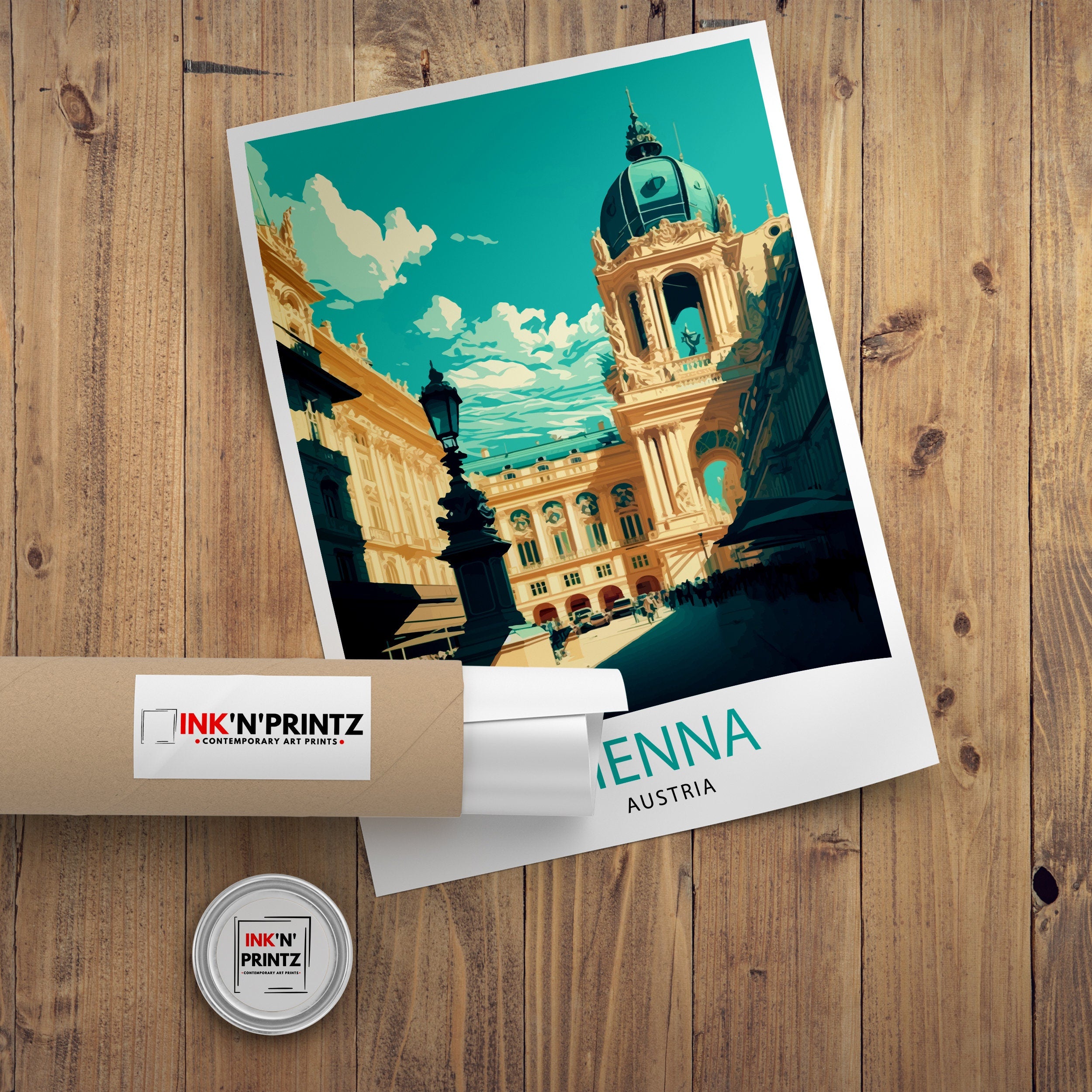 Vienna Austria Travel Poster Print, City Architecture Wall Art