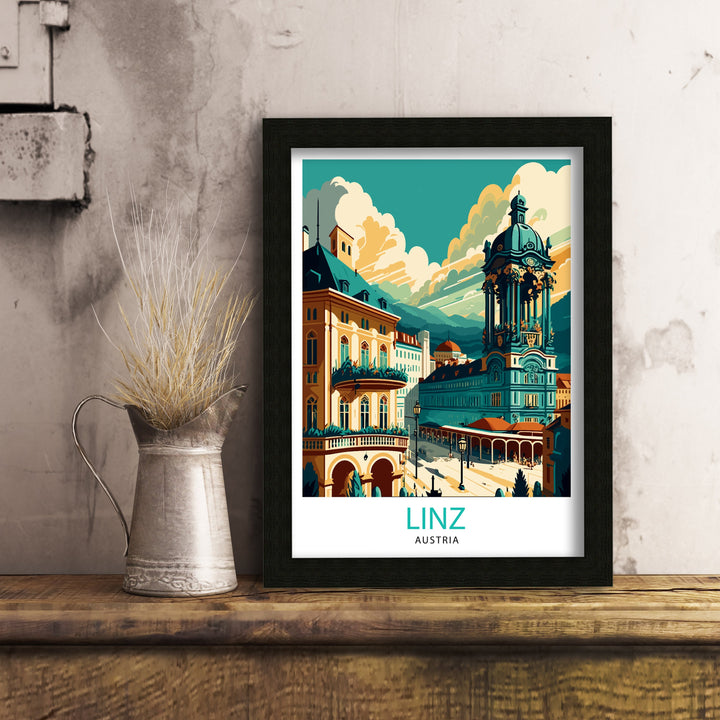 Linz Austria Travel Poster Linz Wall Art Linz Home Decor Linz Austria Illustration Linz Travel Poster Gift for Linz Austria Austria Wall Art