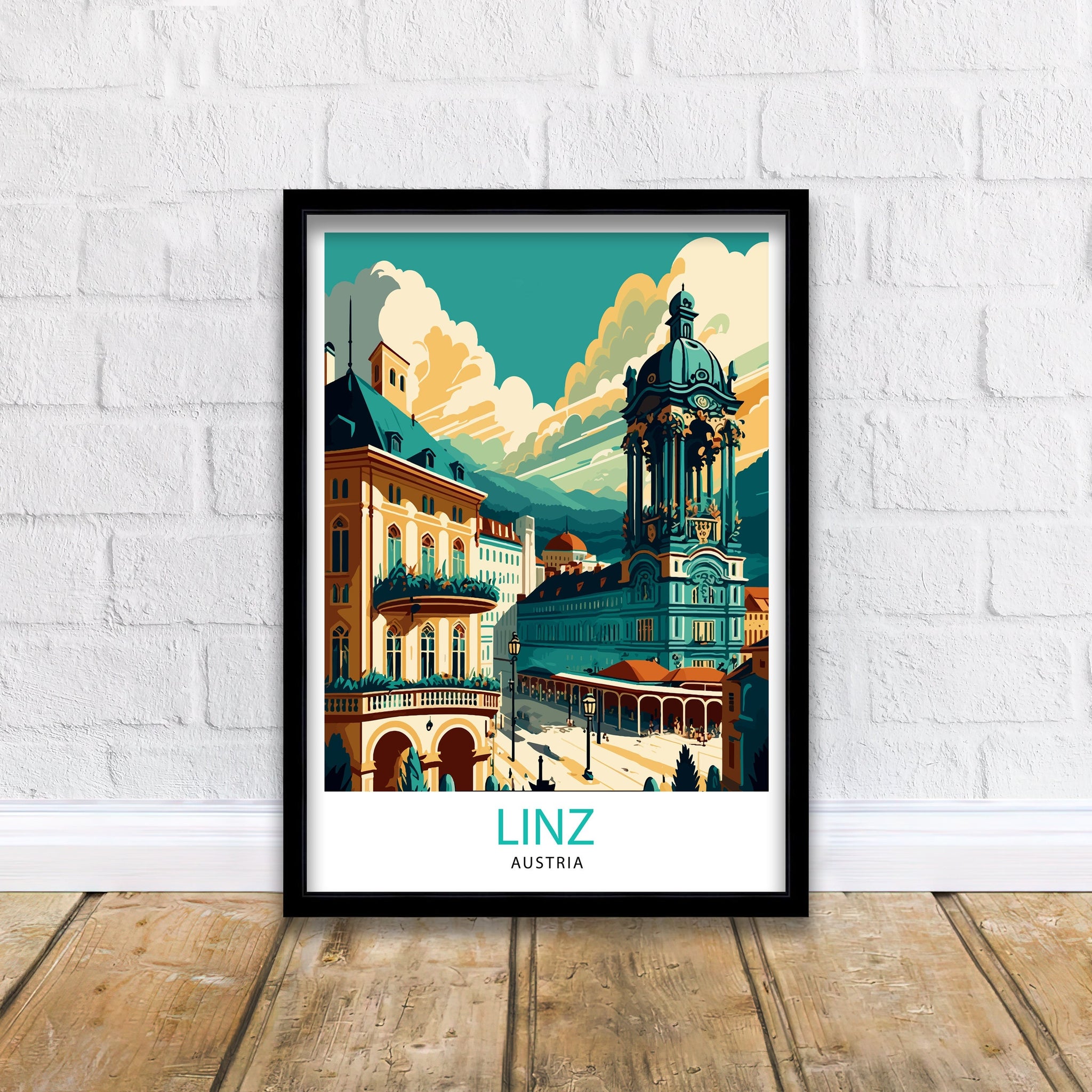 Linz Austria Travel Print Linz Wall Art Linz Home Decor Linz Austria Illustration Linz Travel Poster Gift for Linz Austria Austria Wall Art