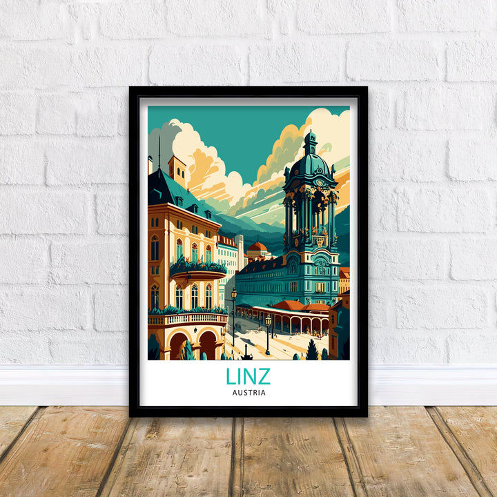 Linz Austria Travel Poster Linz Wall Art Linz Home Decor Linz Austria Illustration Linz Travel Poster Gift for Linz Austria Austria Wall Art