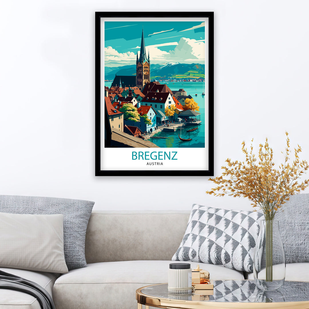 Bregenz Austria Travel Poster Bregenz Wall Art Bregenz Illustration Austria Travel Poster Bregenz Gift Austria Home Decor