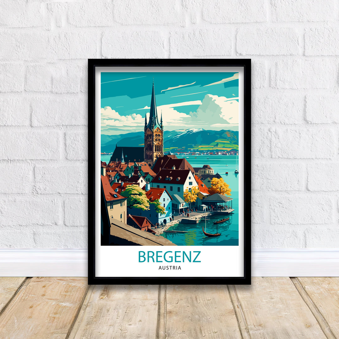 Bregenz Austria Travel Poster Bregenz Wall Art Bregenz Illustration Austria Travel Poster Bregenz Gift Austria Home Decor