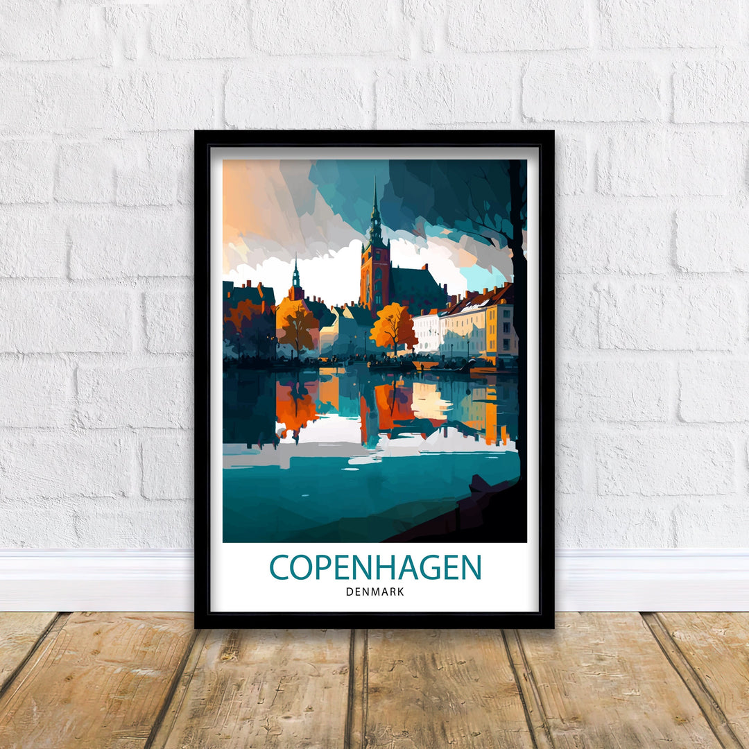 Copenhagen Travel Poster Denmark Wall Art Copenhagen Home Decor Copenhagen Illustration Travel Poster Gift Denmark Home Decor