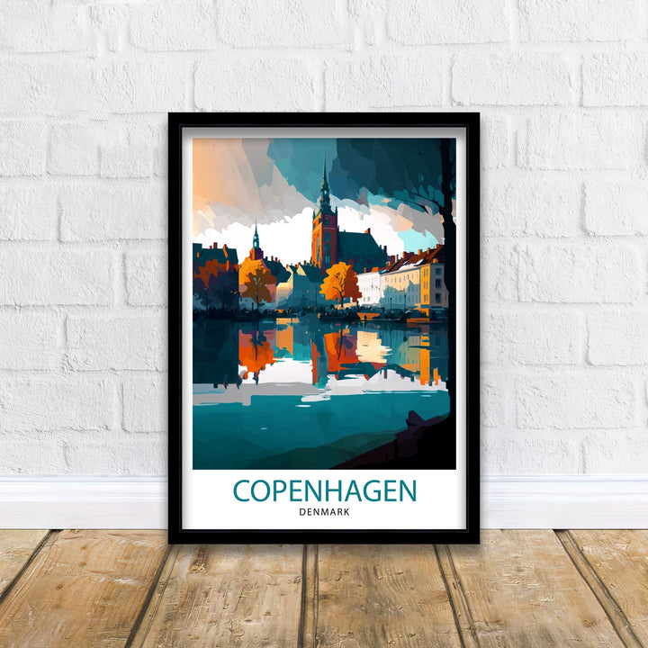 Copenhagen Travel Poster Denmark Wall Art Copenhagen Home Decor Copenhagen Illustration Travel Poster Gift Denmark Home Decor