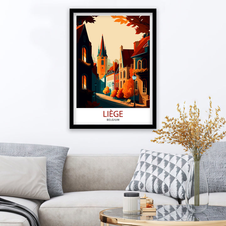 Liege Belgium Travel Poster