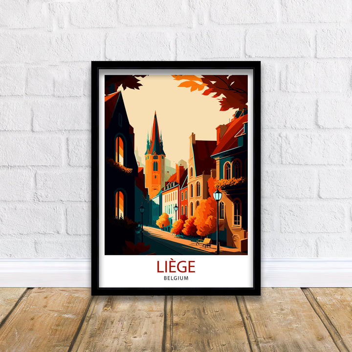 Liege Belgium Travel Poster