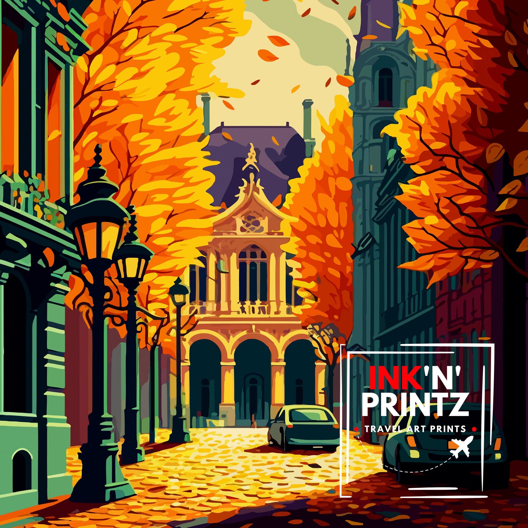 Brussels Belgium Travel Print Brussels Wall Art Belgium Illustration Travel Poster Gift For Belgium Lovers Belgium Home Decor