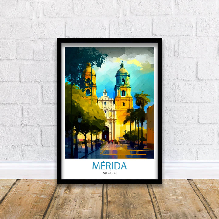 Merida Mexico Travel Print Merida Wall Art Merida Home Decor Merida Illustration Print Mexico Travel Poster Gift for Merida Lovers