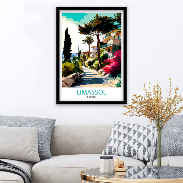 Limassol Cyprus Travel Poster Limassol