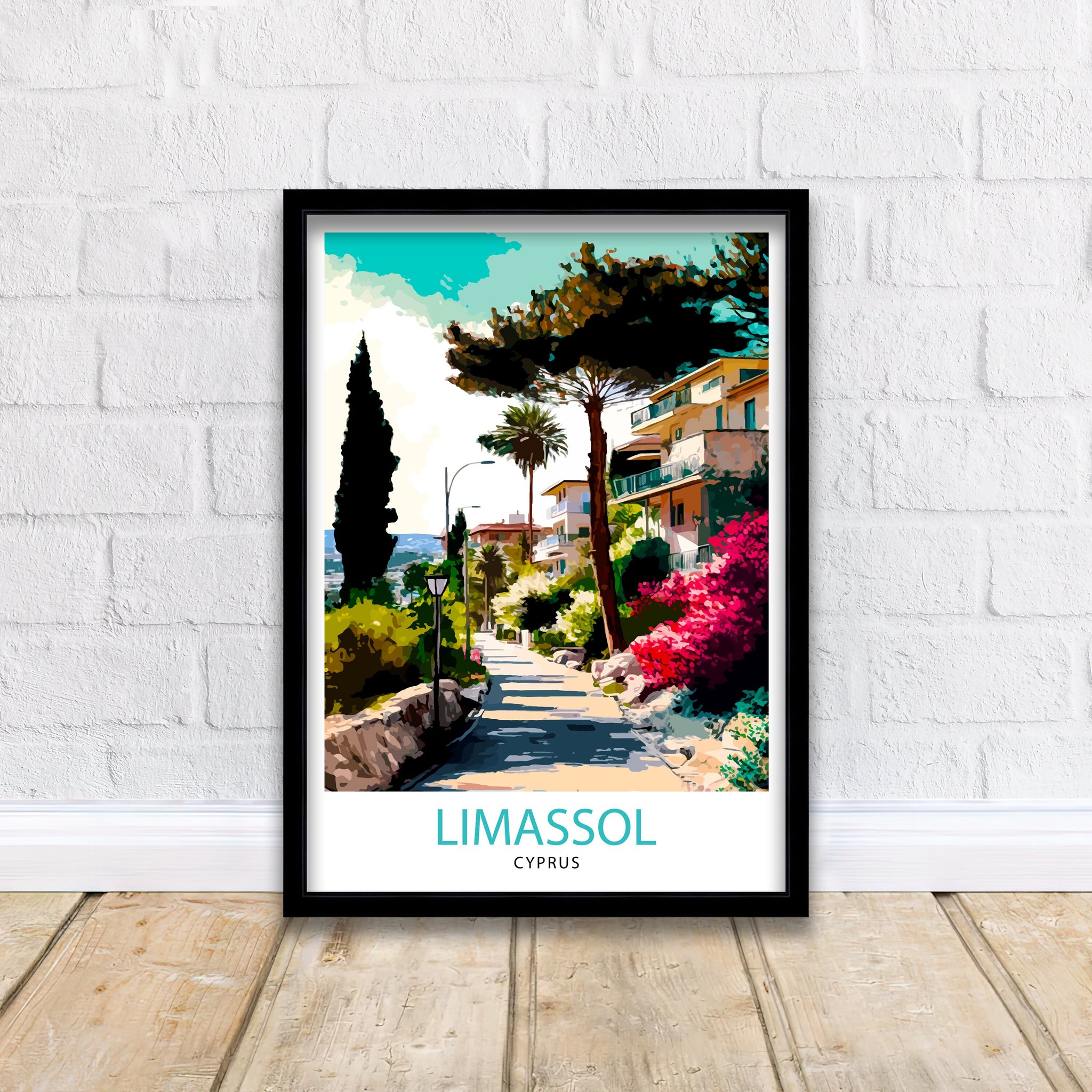 Limassol Cyprus Travel Print Limassol Wall Decor Cyprus Illustration Travel Poster Gift For Limassol Cyprus Home Decor