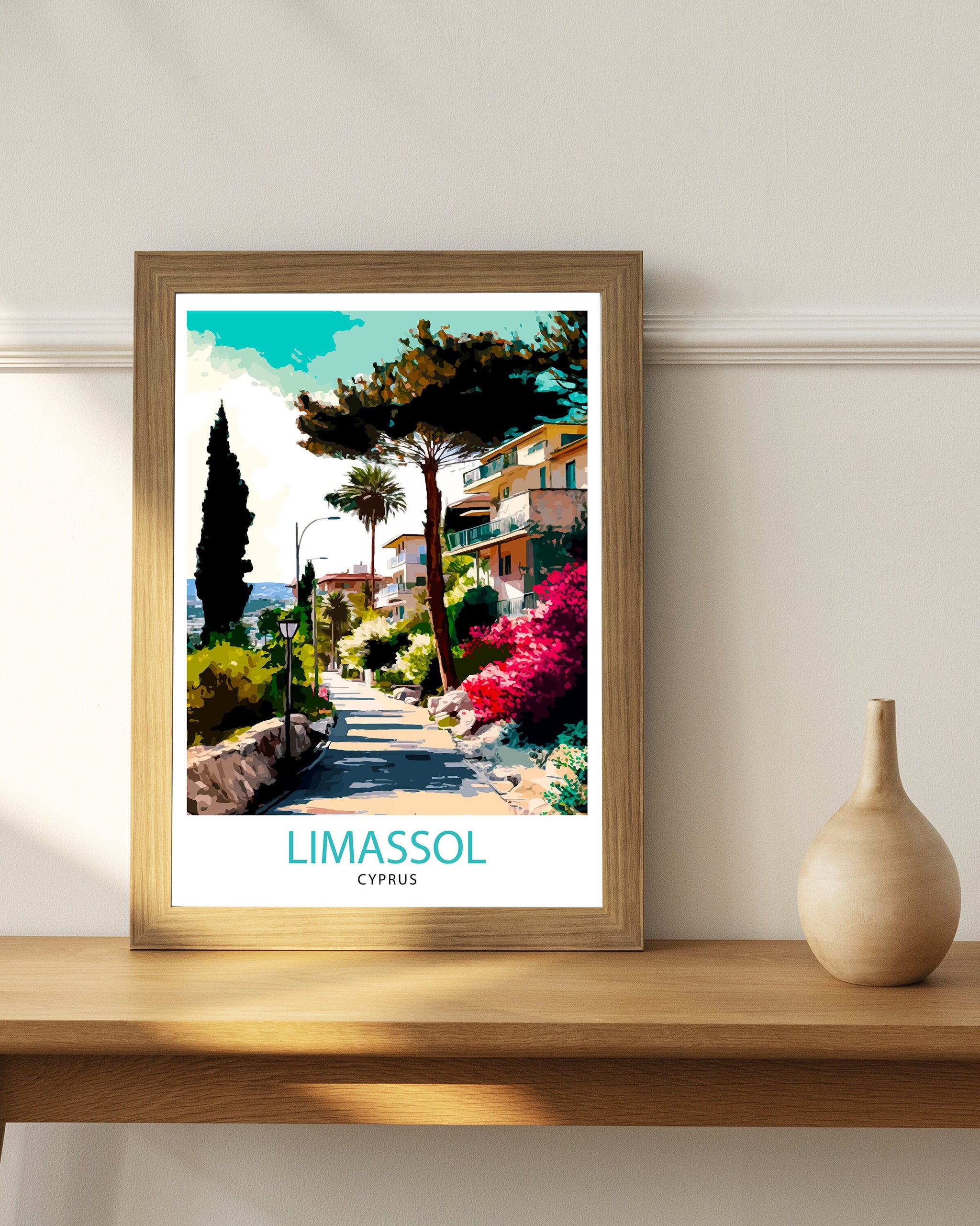 Limassol Cyprus Travel Print Limassol Wall Decor Cyprus Illustration Travel Poster Gift For Limassol Cyprus Home Decor