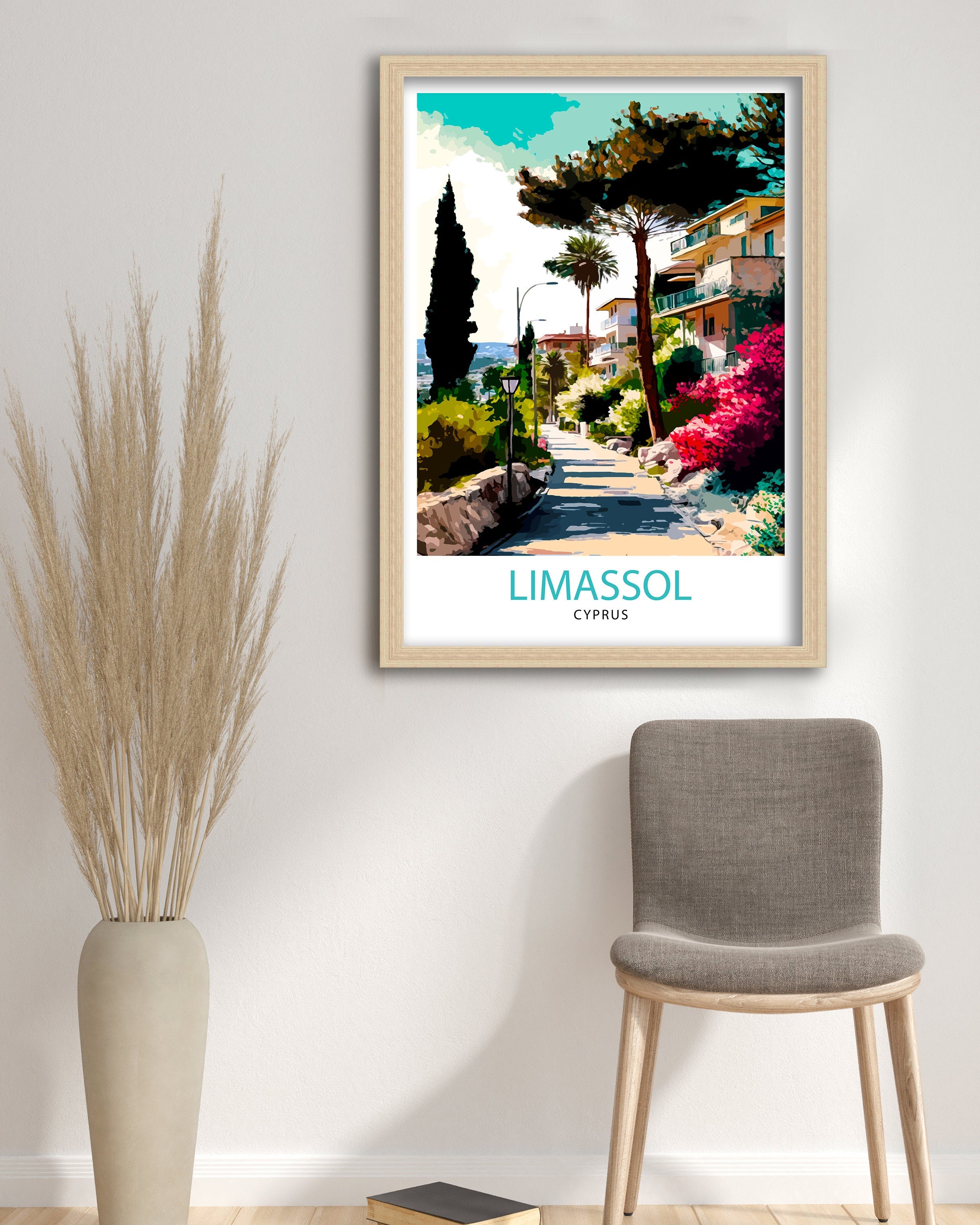 Limassol Cyprus Travel Print Limassol Wall Decor Cyprus Illustration Travel Poster Gift For Limassol Cyprus Home Decor