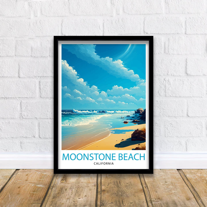 Moonstone Beach California Travel Poster