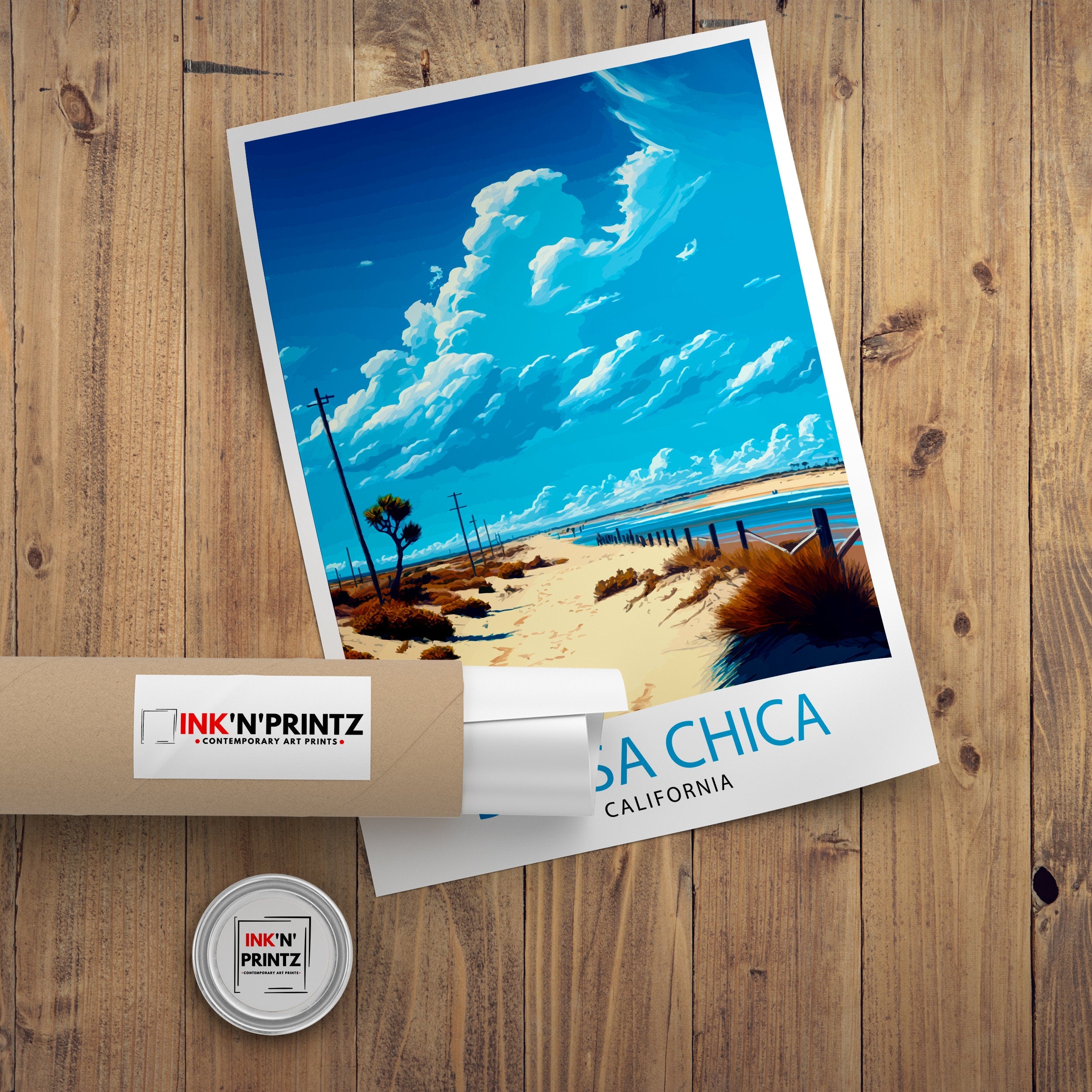 Bolsa Chica Beach California Travel Print| Beach Wall Art Coastal Home Decor California Beach Print Surfing Poster, Beach Photography