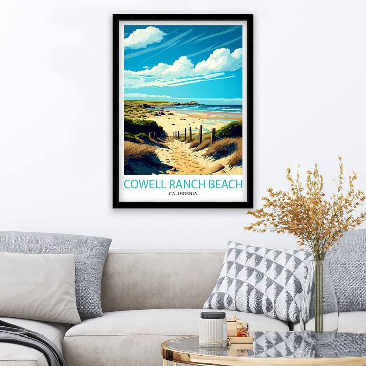 Cowell Ranch Beach California Travel Poster