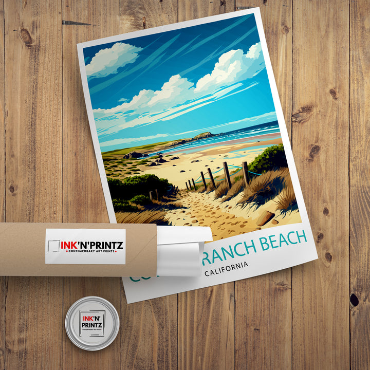 Cowell Ranch Beach California Travel Poster