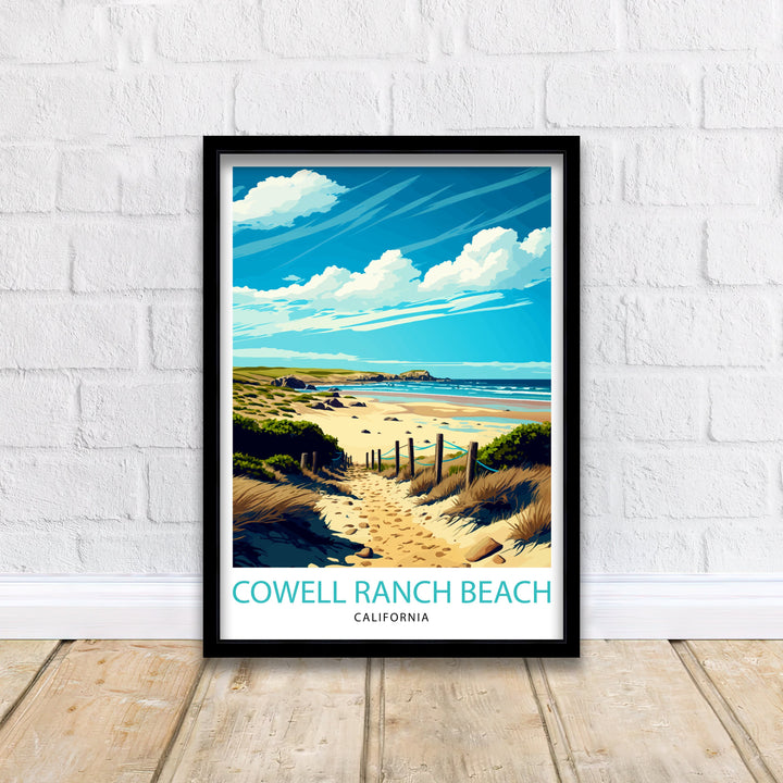 Cowell Ranch Beach California Travel Poster