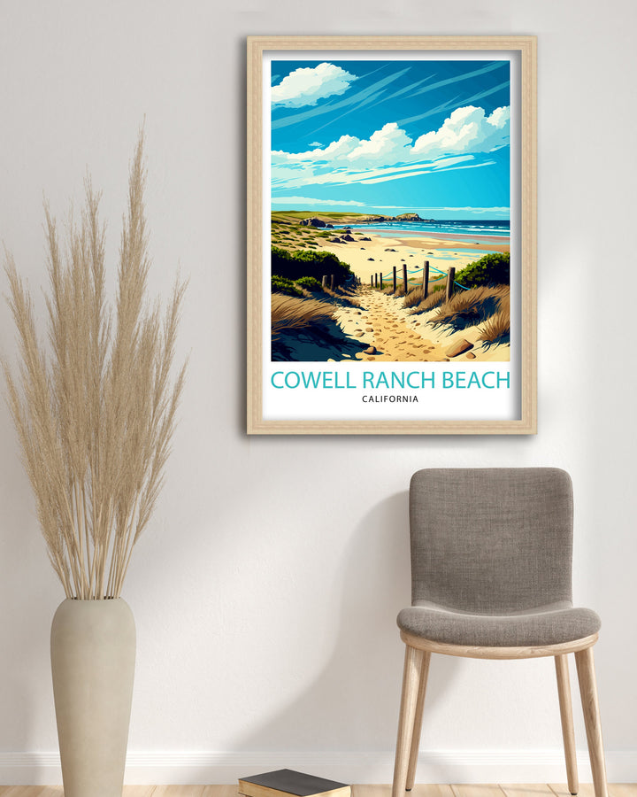 Cowell Ranch Beach California Travel Poster