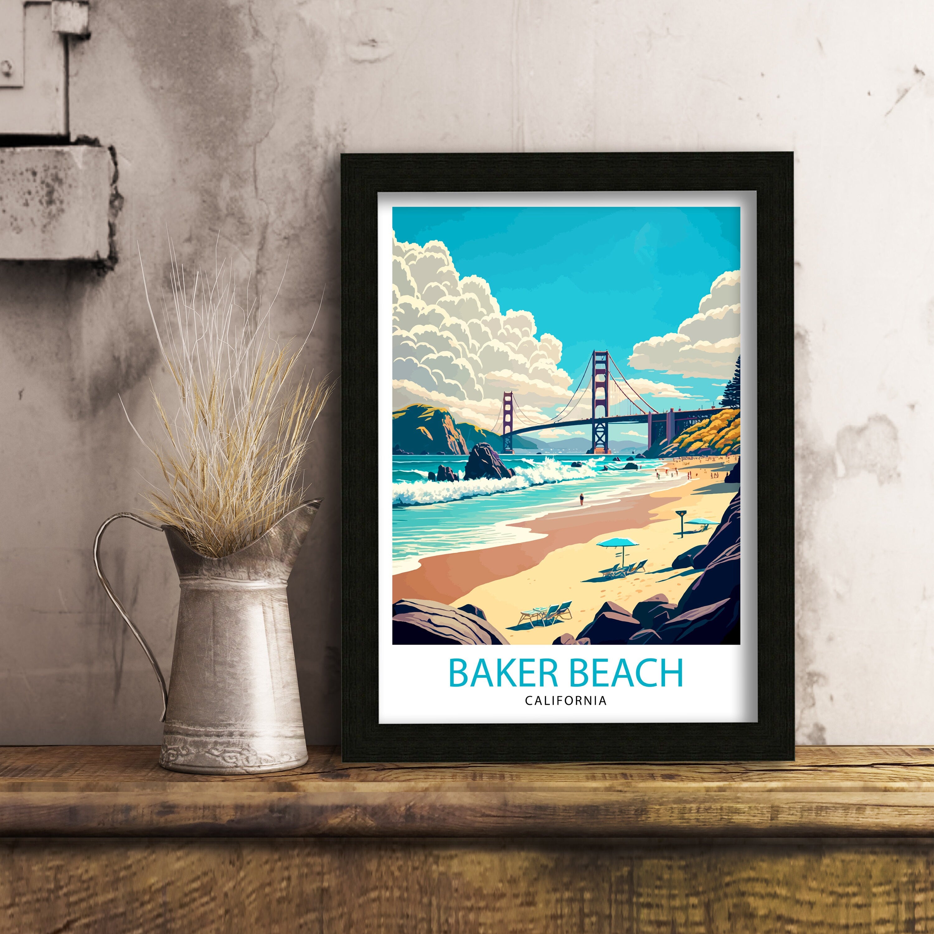 Baker Beach Art Print | Golden Gate Bridge, San Francisco Decor