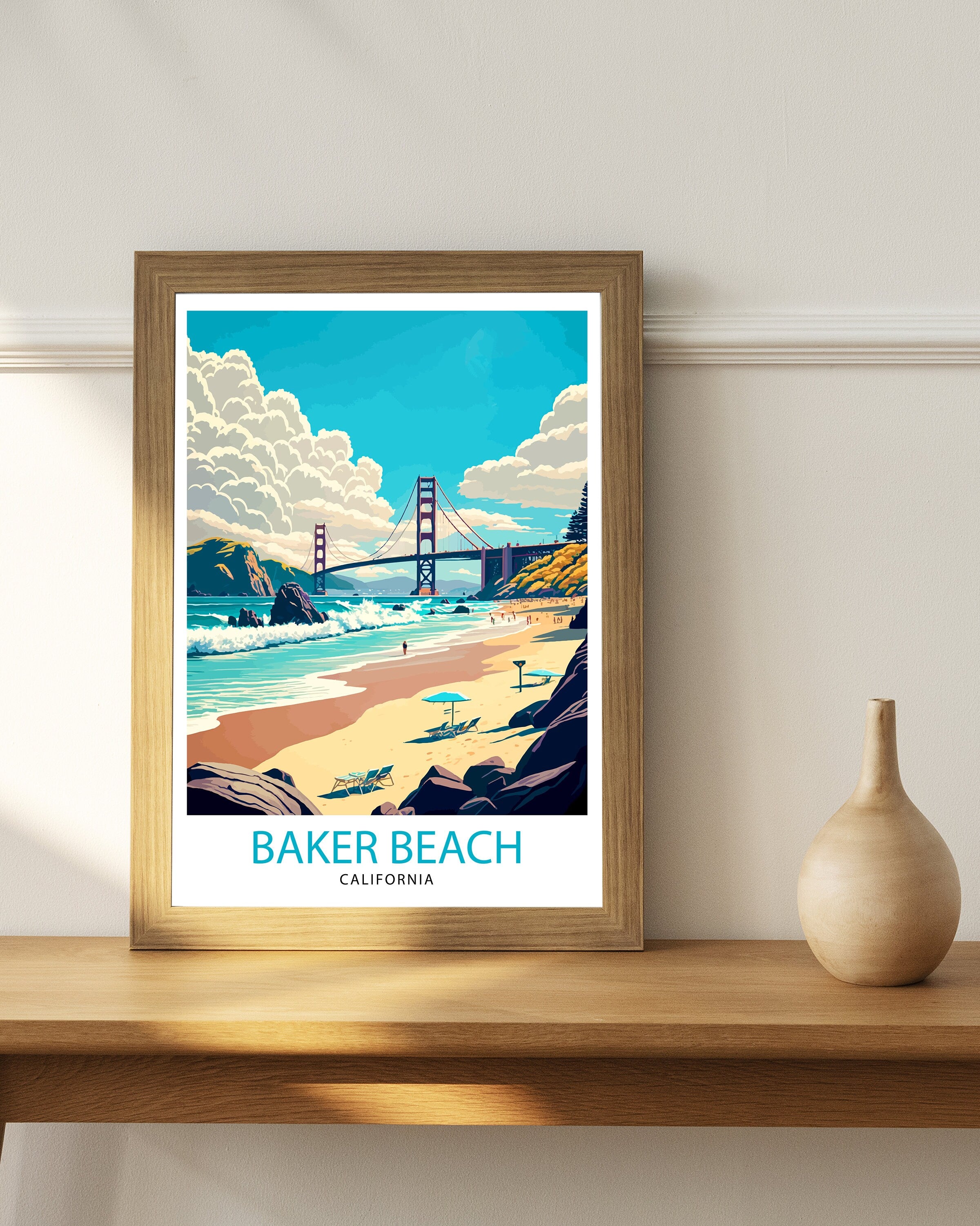 Baker Beach Art Print | Golden Gate Bridge, San Francisco Decor