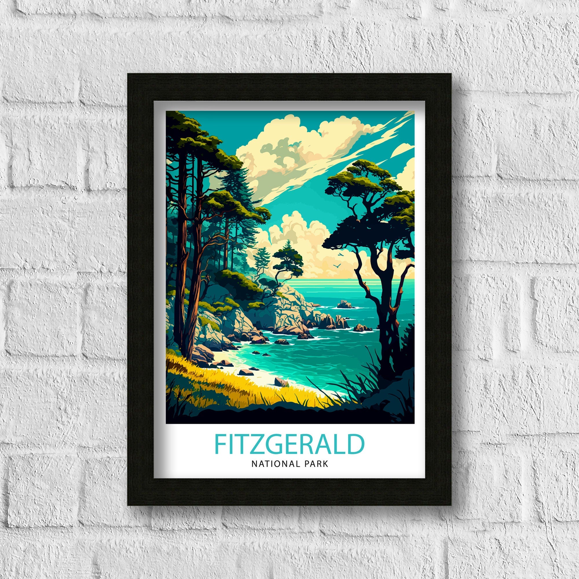 Fitzgerald California Travel Print | Coastal Landscape Art