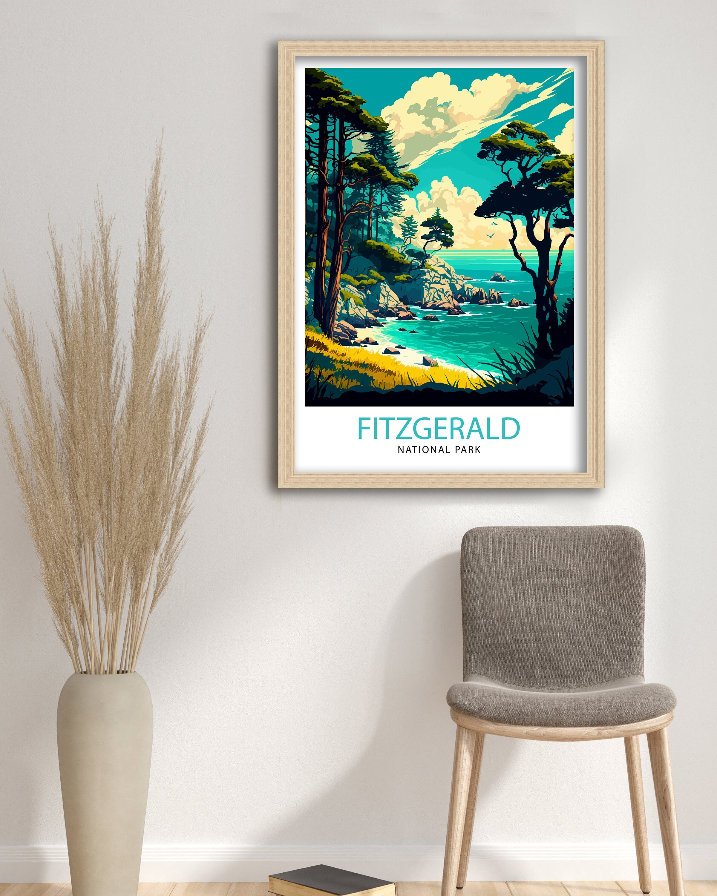 Fitzgerald California Travel Print | Coastal Landscape Art