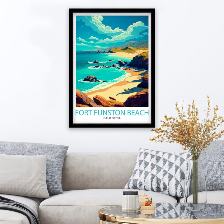 Fort Funston California Travel Print| Fort Funston Wall Art California Beach Print San Francisco Coastal Decor Travel Poster Gift for Beach