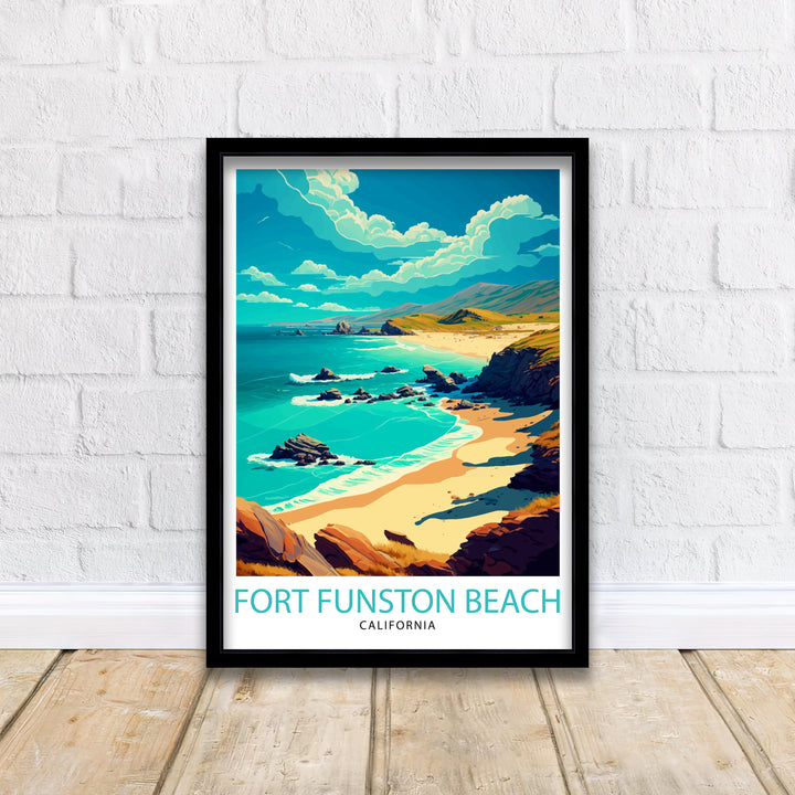Fort Funston California Travel Print| Fort Funston Wall Art California Beach Print San Francisco Coastal Decor Travel Poster Gift for Beach