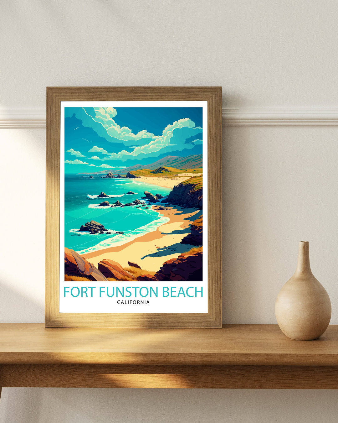Fort Funston California Travel Print| Fort Funston Wall Art California Beach Print San Francisco Coastal Decor Travel Poster Gift for Beach