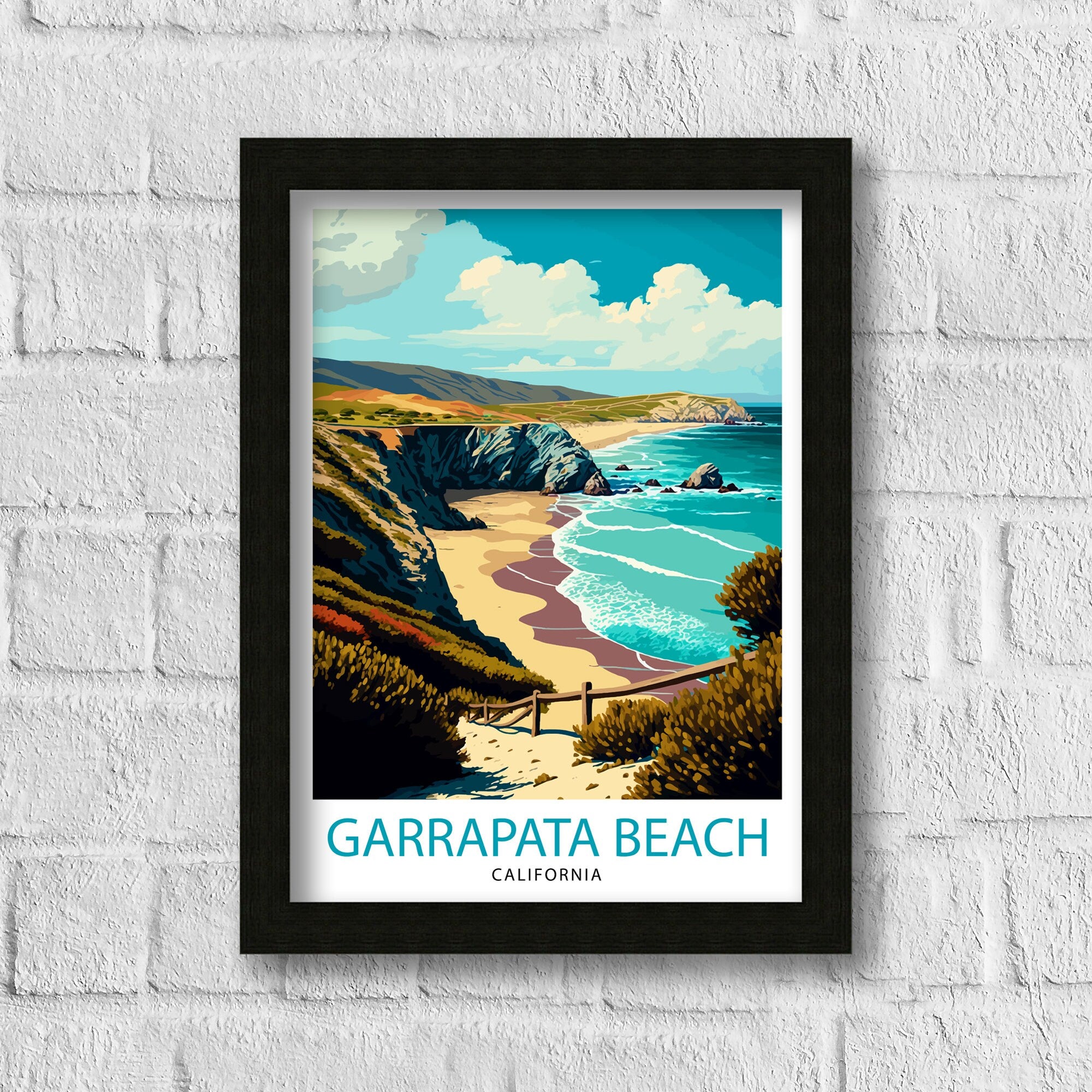 Garrapata Beach California Art Print | Coastal Travel Poster