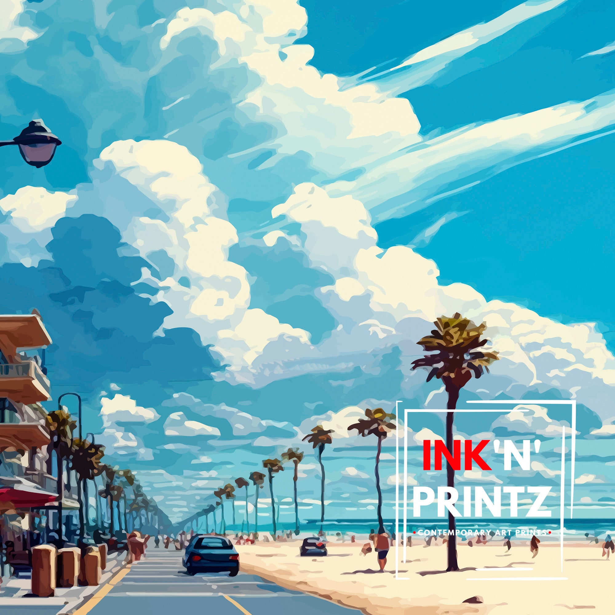 Hermosa Beach California Art Print | Coastal Travel Poster
