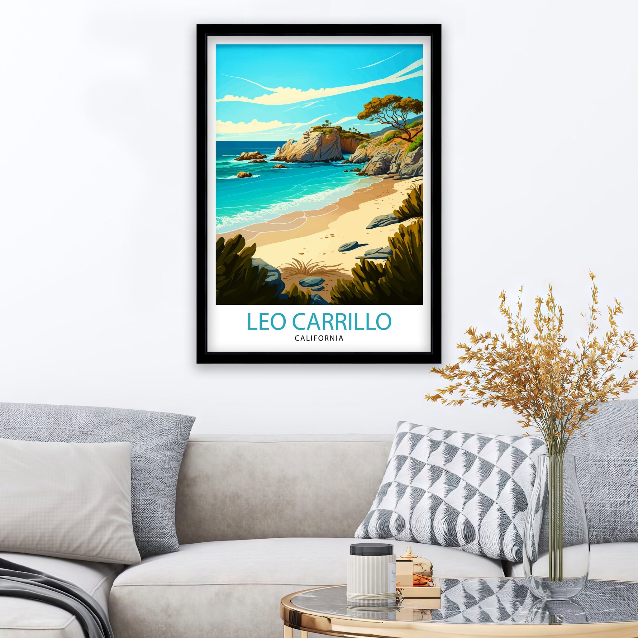 Leo Carrillo State Park Art Print | California Beach Travel Poster