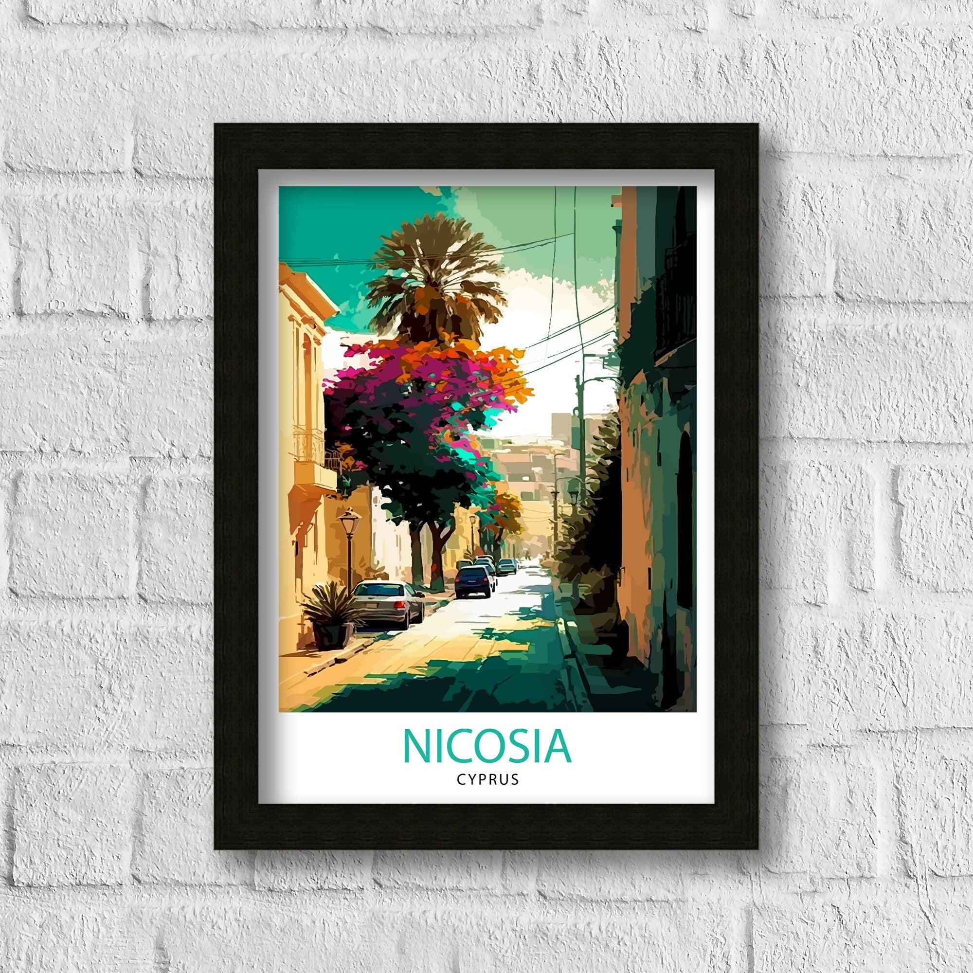 Nicosia Cyprus Travel Print Nicosia Wall Decor Cyprus Home Living Decor Nicosia Illustration Travel Poster Gift For Cyprus Cyprus Home Decor