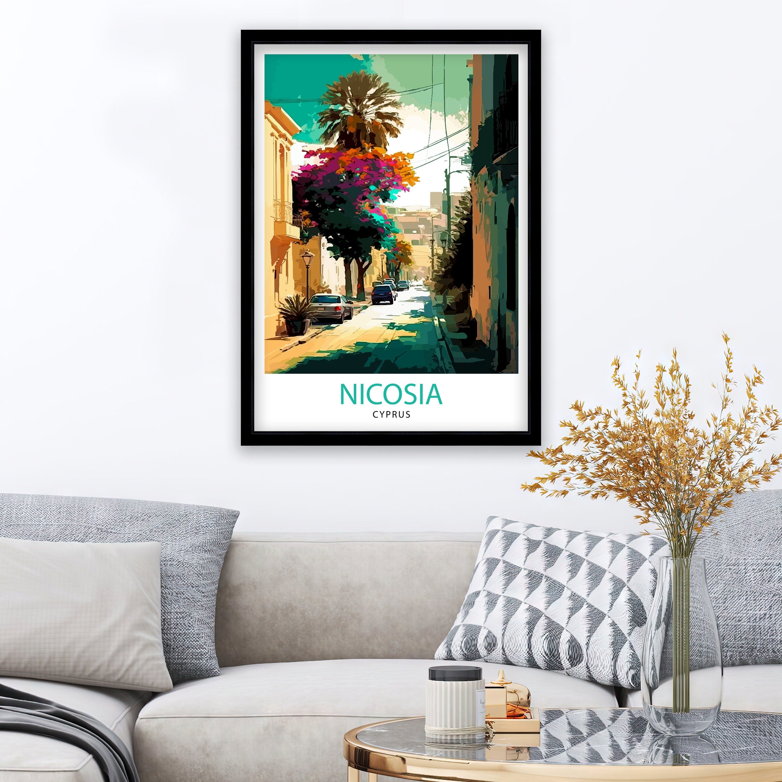 Nicosia Cyprus Travel Print Nicosia Wall Decor Cyprus Home Living Decor Nicosia Illustration Travel Poster Gift For Cyprus Cyprus Home Decor
