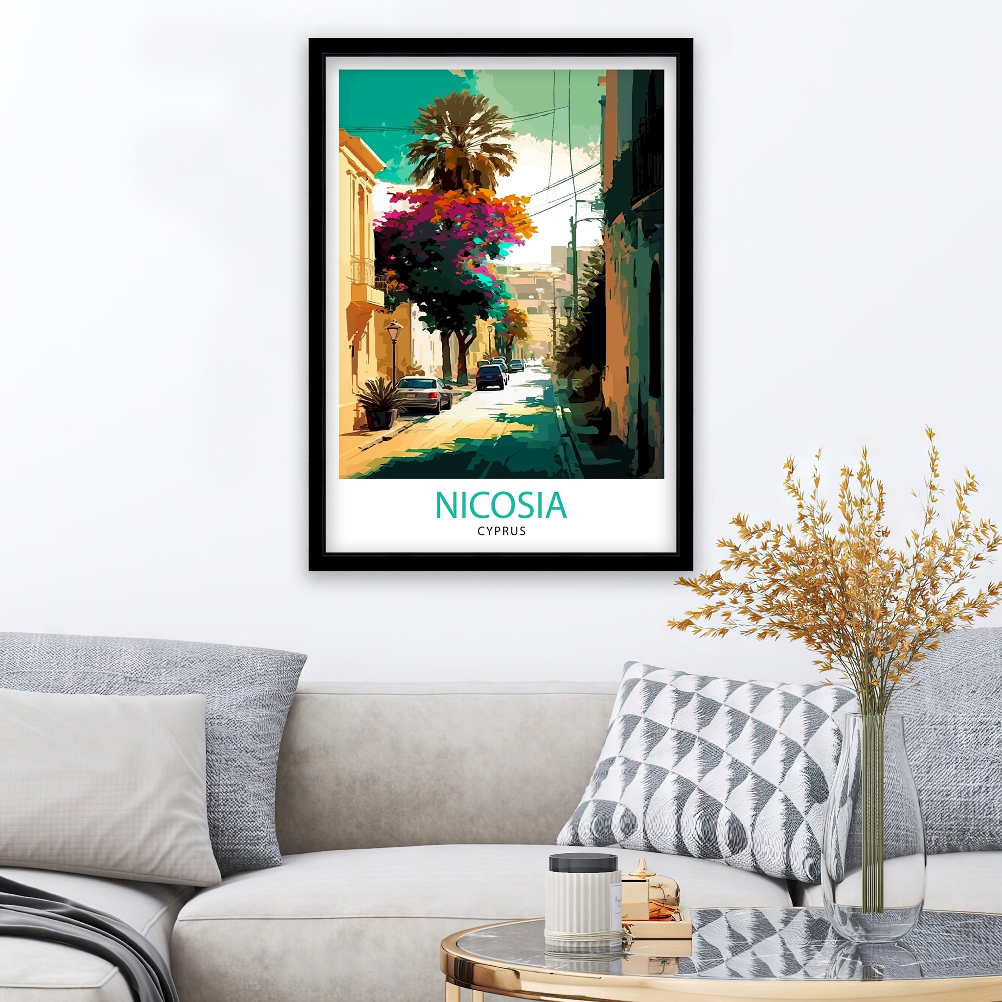 Nicosia Cyprus Travel Print Nicosia Wall Decor Cyprus Home Living Decor Nicosia Illustration Travel Poster Gift For Cyprus Cyprus Home Decor