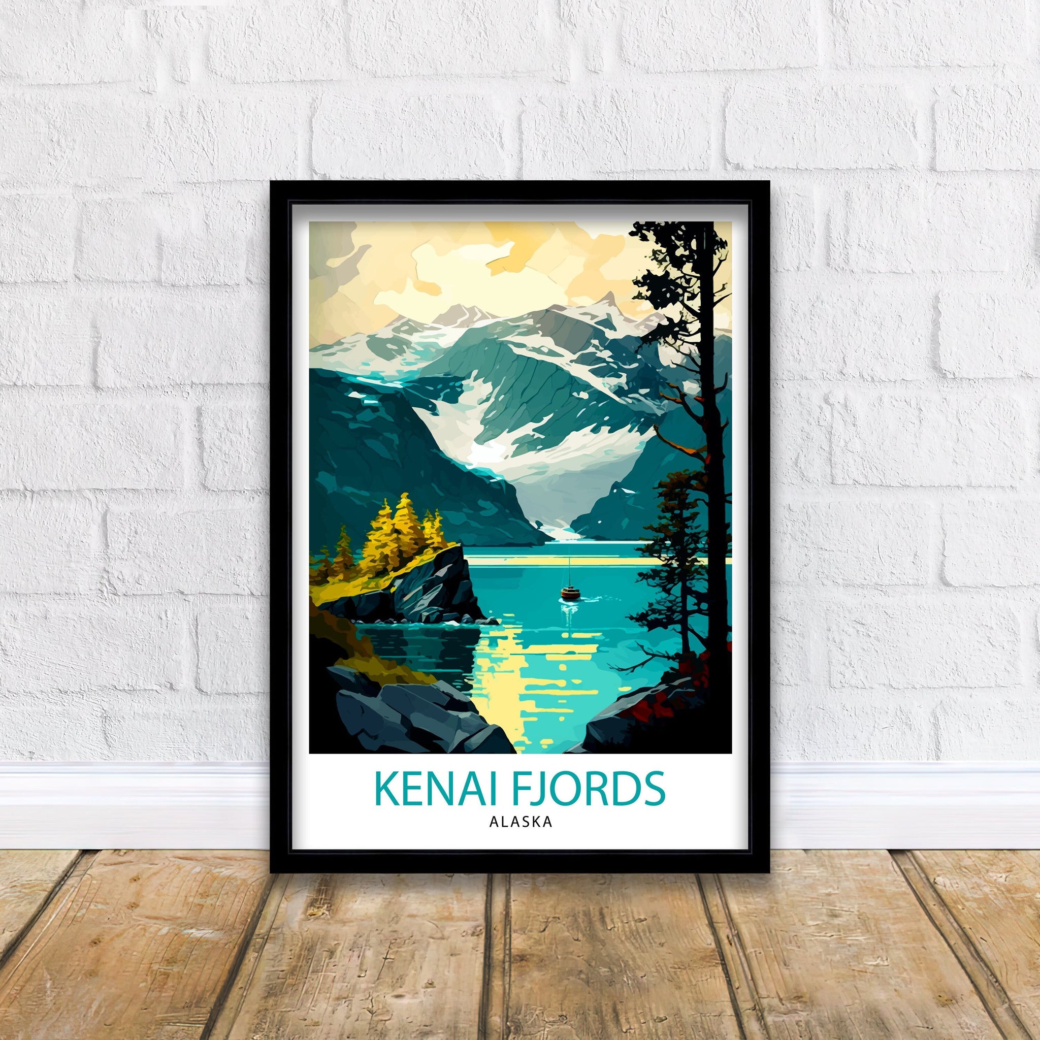 Kenai Fjords Alaska Travel Poster Kenai Fjords National Park