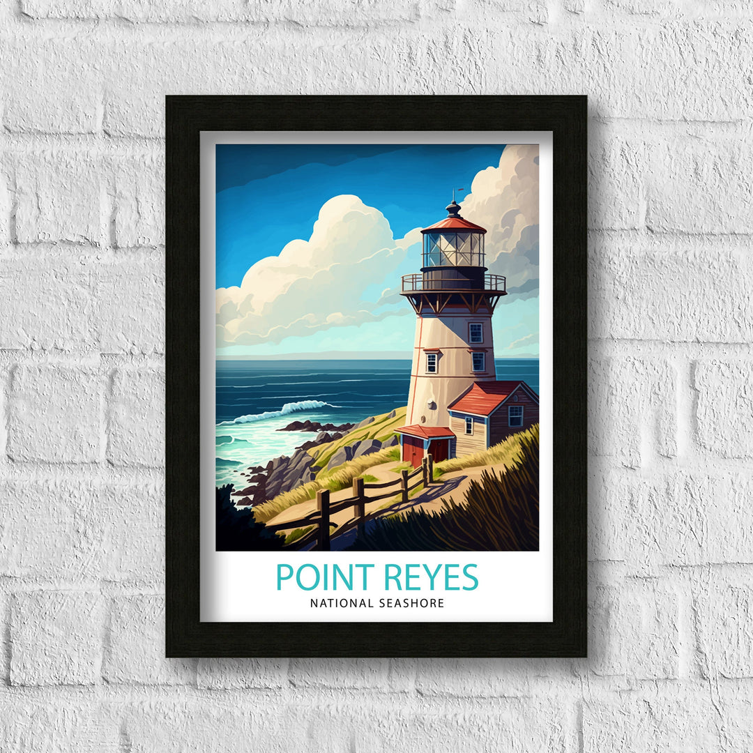 Point Reyes National Seashore Travel Print| California Wall Decor Home Living Decor Point Reyes Illustration Travel Poster Gift For Nature