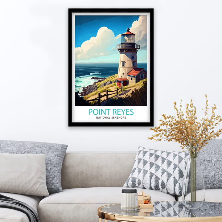 Point Reyes National Seashore Travel Print| California Wall Decor Home Living Decor Point Reyes Illustration Travel Poster Gift For Nature