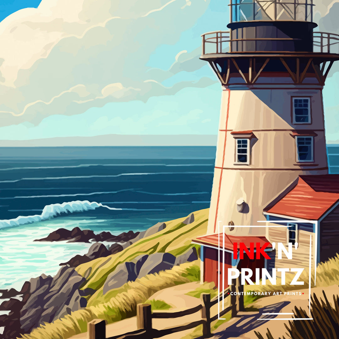 Point Reyes National Seashore Travel Print| California Wall Decor Home Living Decor Point Reyes Illustration Travel Poster Gift For Nature