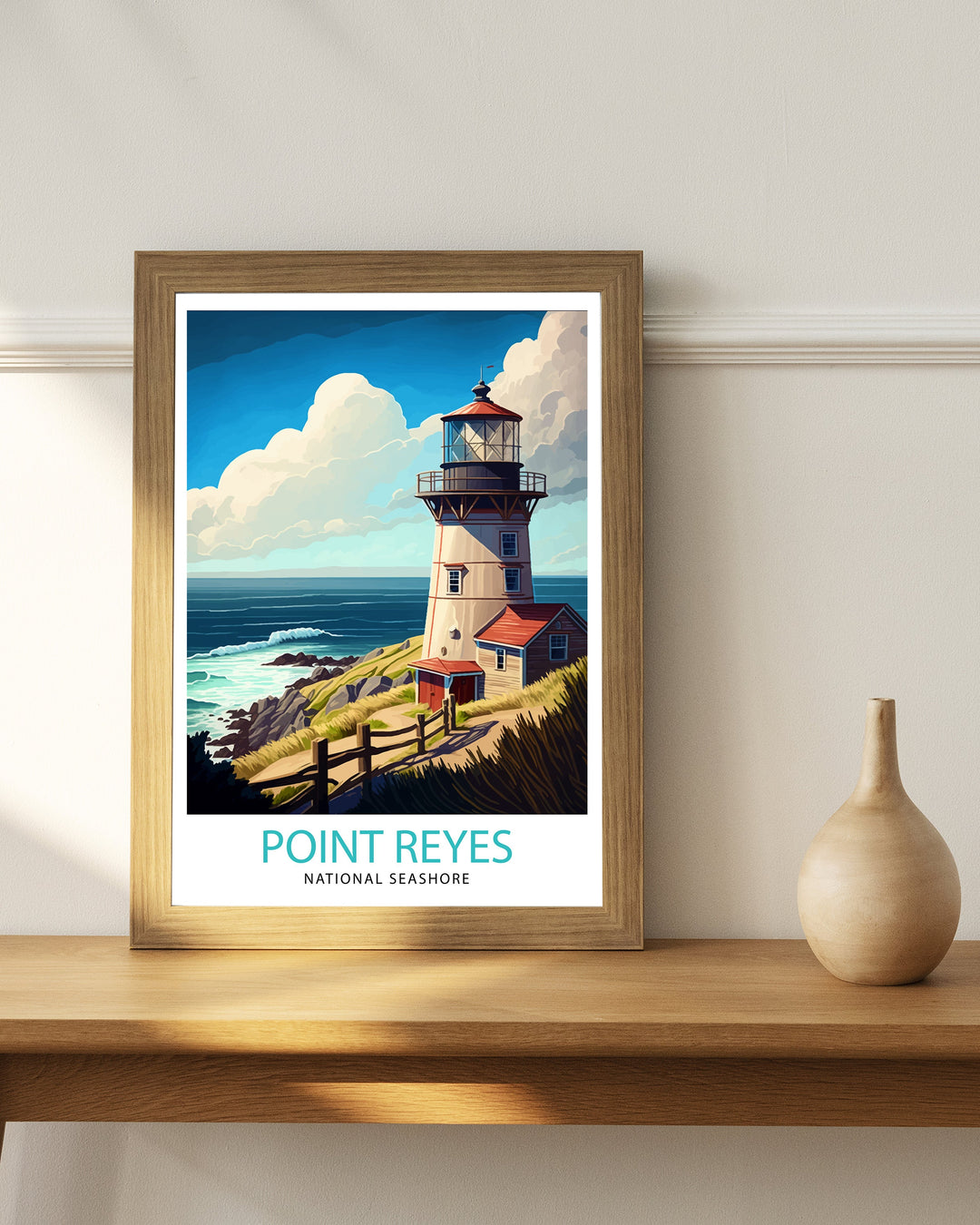 Point Reyes National Seashore Travel Print| California Wall Decor Home Living Decor Point Reyes Illustration Travel Poster Gift For Nature