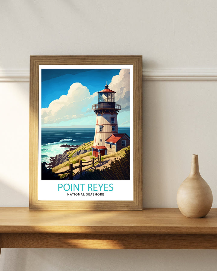 Point Reyes National Seashore Travel Print| California Wall Decor Home Living Decor Point Reyes Illustration Travel Poster Gift For Nature