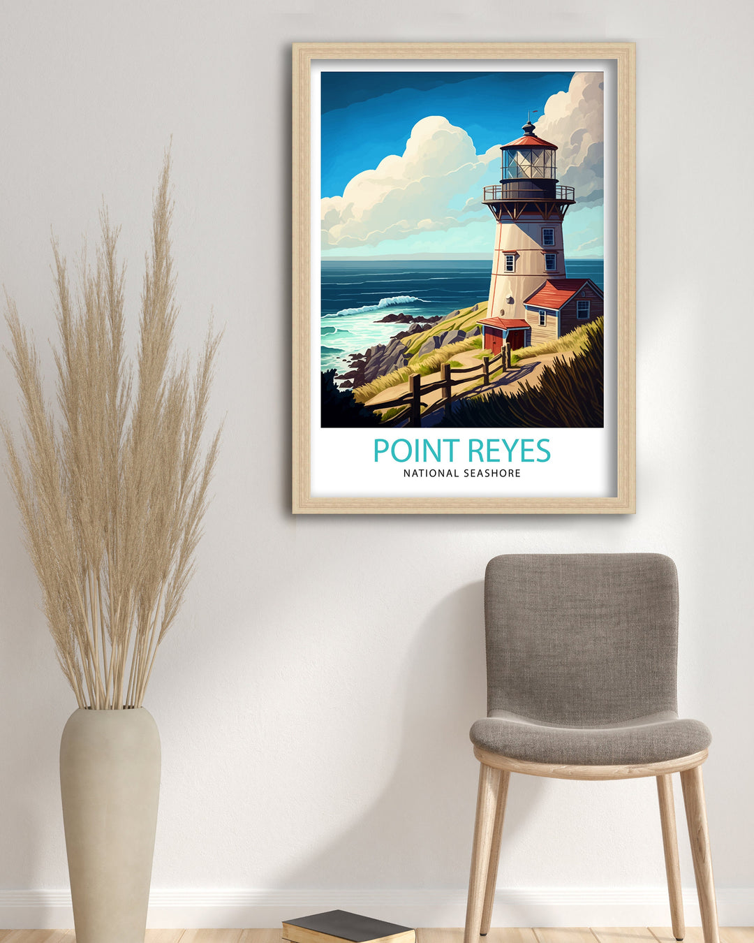Point Reyes National Seashore Travel Print| California Wall Decor Home Living Decor Point Reyes Illustration Travel Poster Gift For Nature