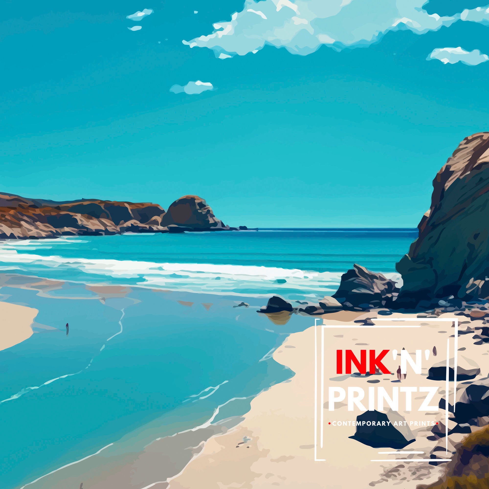 Salt Creek Beach California Travel Print| Poster Beach Wall Art Coastal Decor, California Wall Decor Surfing Poster Ocean Art Beach House