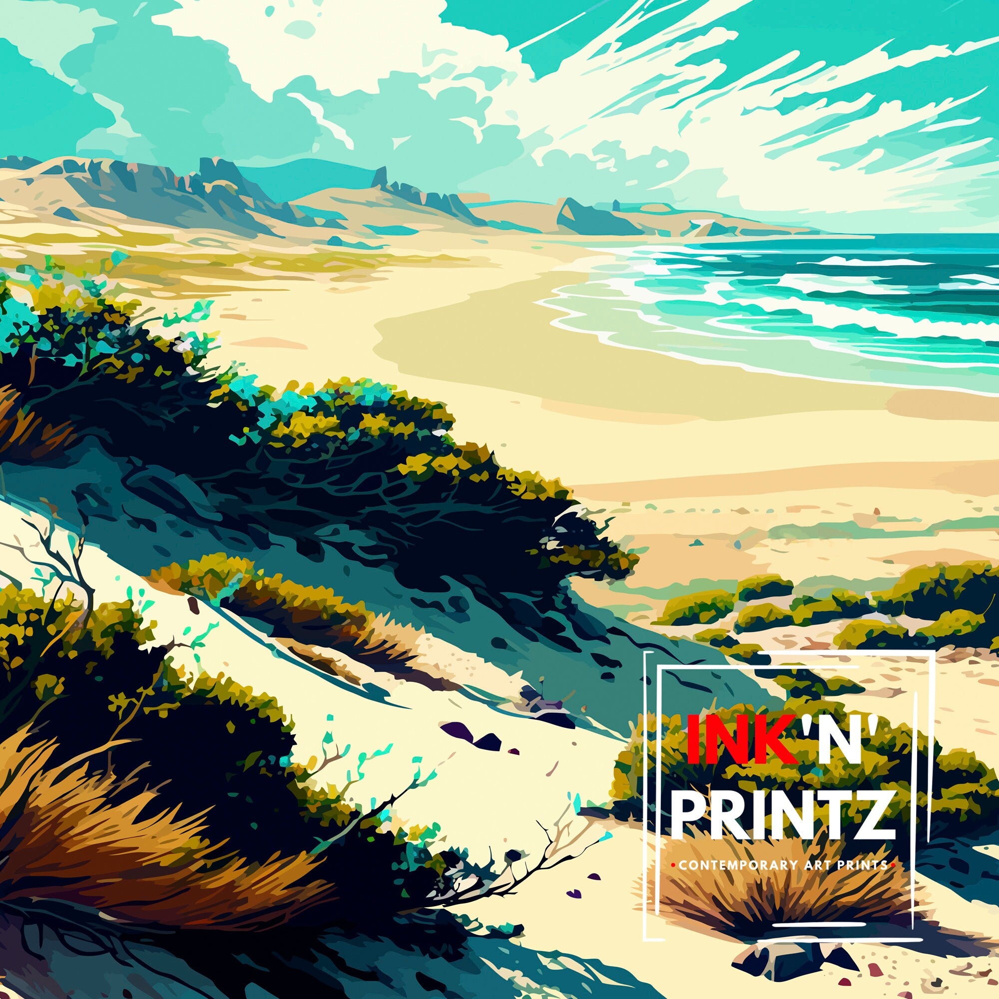 Salt Creek Beach California Travel Print| Poster Beach Wall Art Coastal Decor, California Wall Decor Surfing Poster Ocean Art Beach House