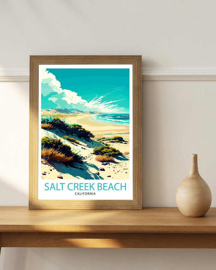 Salt Creek Beach California Travel Print| Poster Beach Wall Art Coastal Decor, California Wall Decor Surfing Poster Ocean Art Beach House