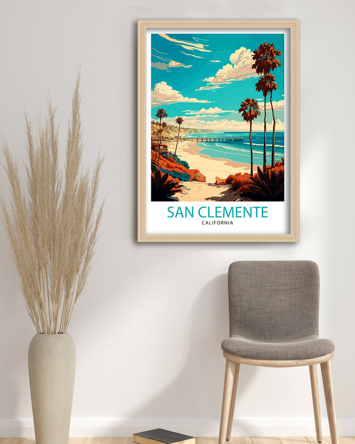 San Clemente Beach California Travel Poster