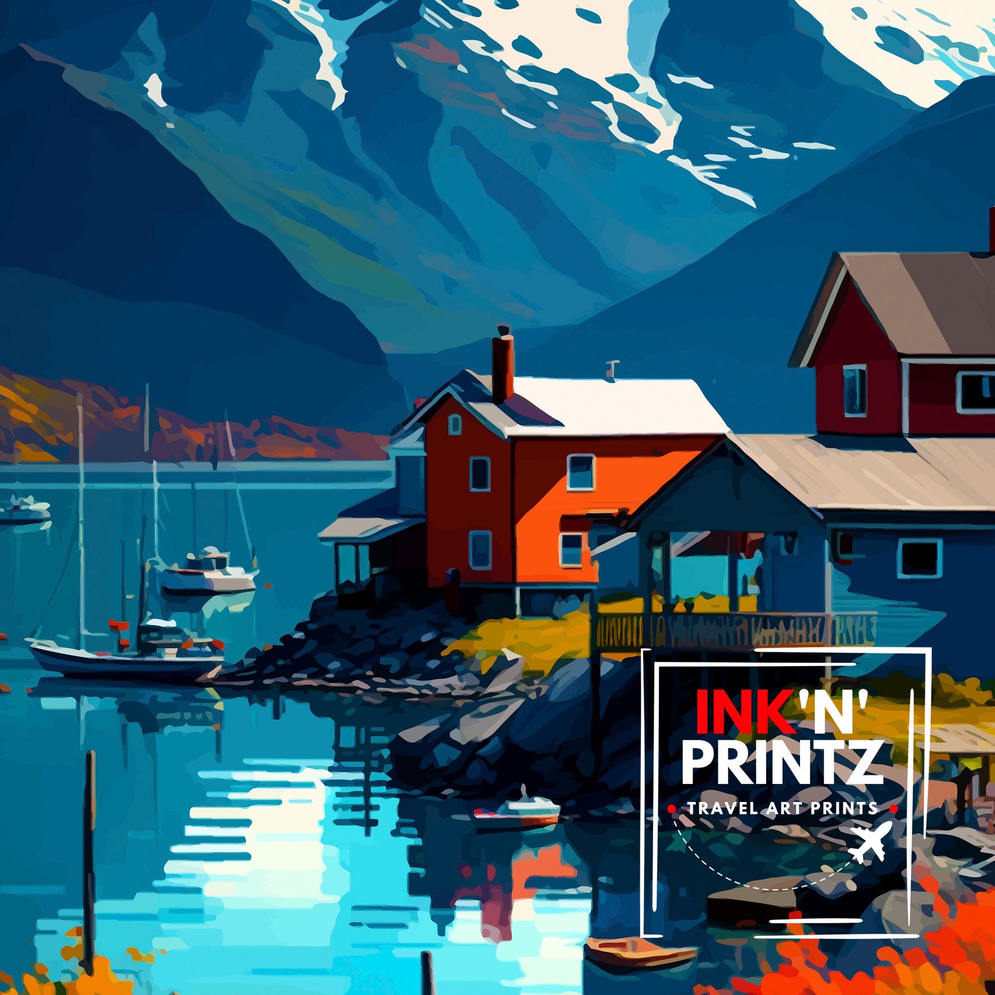 Seward Alaska Travel Print Seward Wall Decor Seward Home Living Decor Alaska Illustration Travel Poster Gift For Seward Alaska Home Decor
